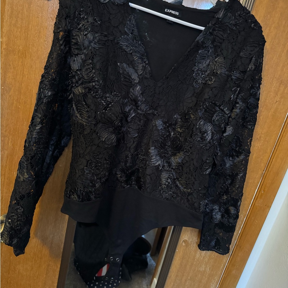 Express Black Lace Women's Top